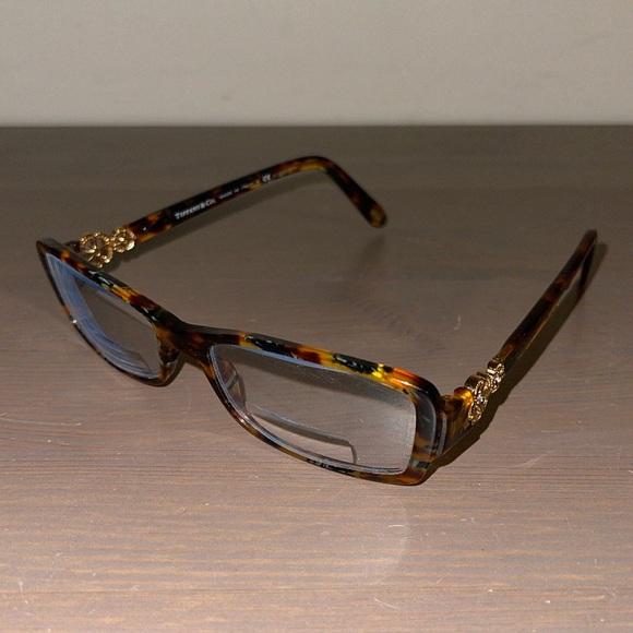 Tiffany and Co. Tortoiseshell Eye Glasses with Floral Rhinestone Detail - Picture 2 of 16